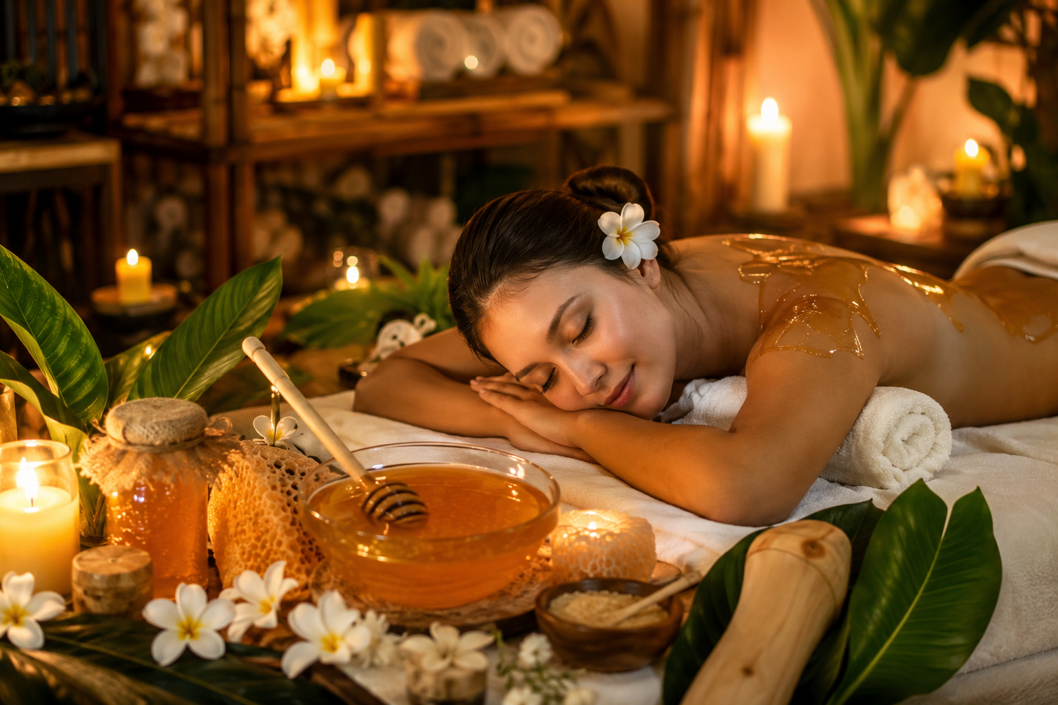 Therapeutic honey massage session